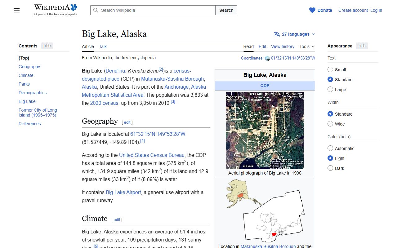 Big Lake Alaska inmate population community overview
