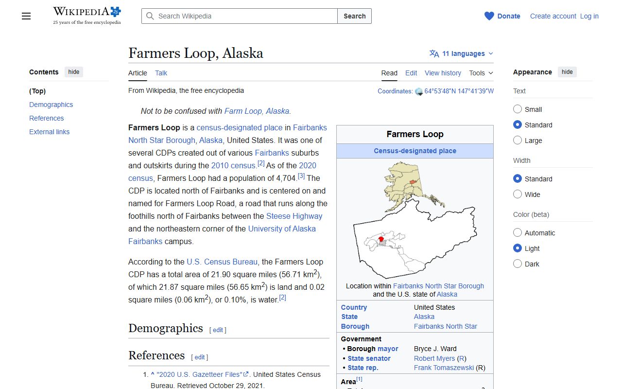Farmers Loop Alaska inmate population community overview