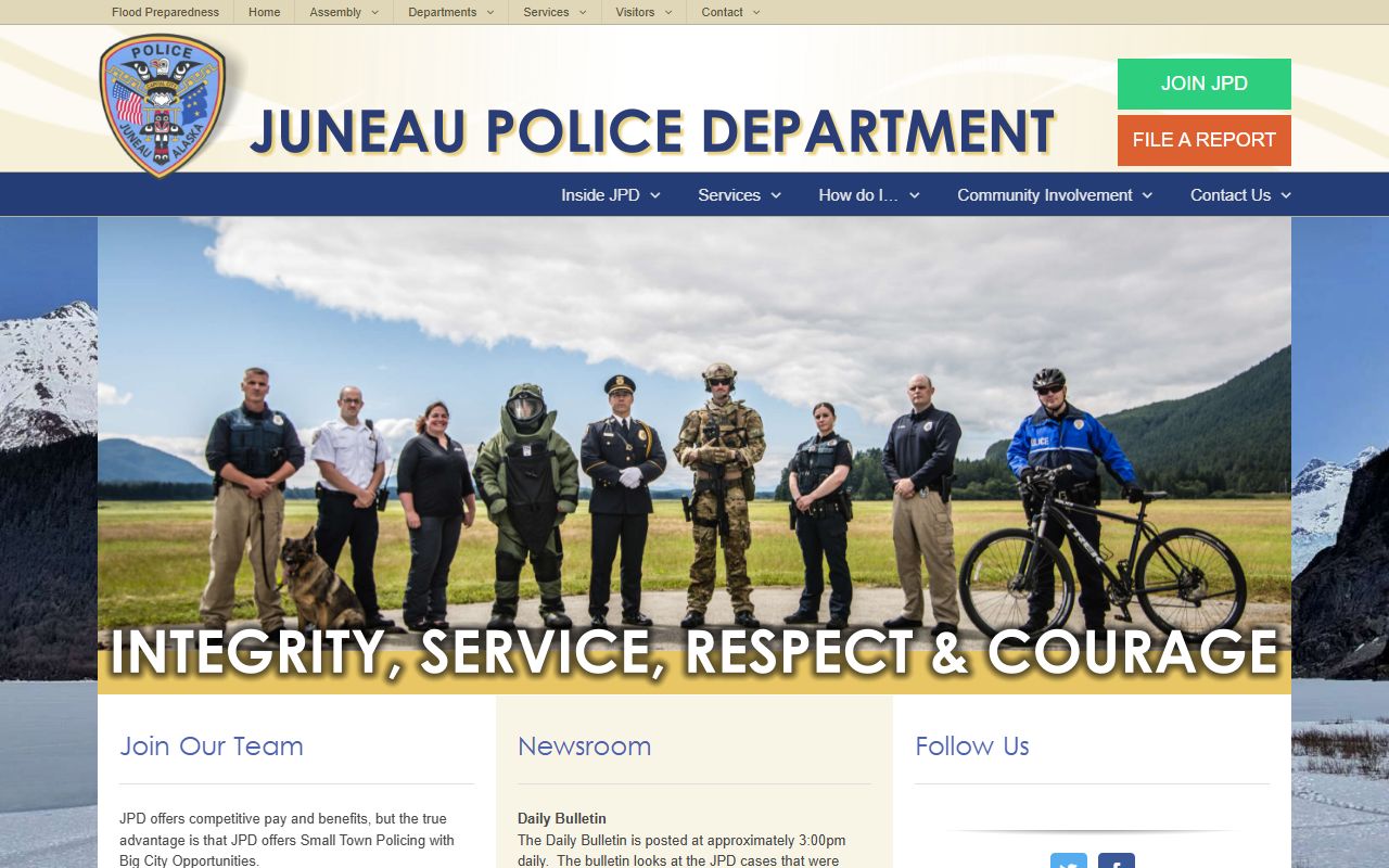 Juneau Police Department inmate population and arrest records