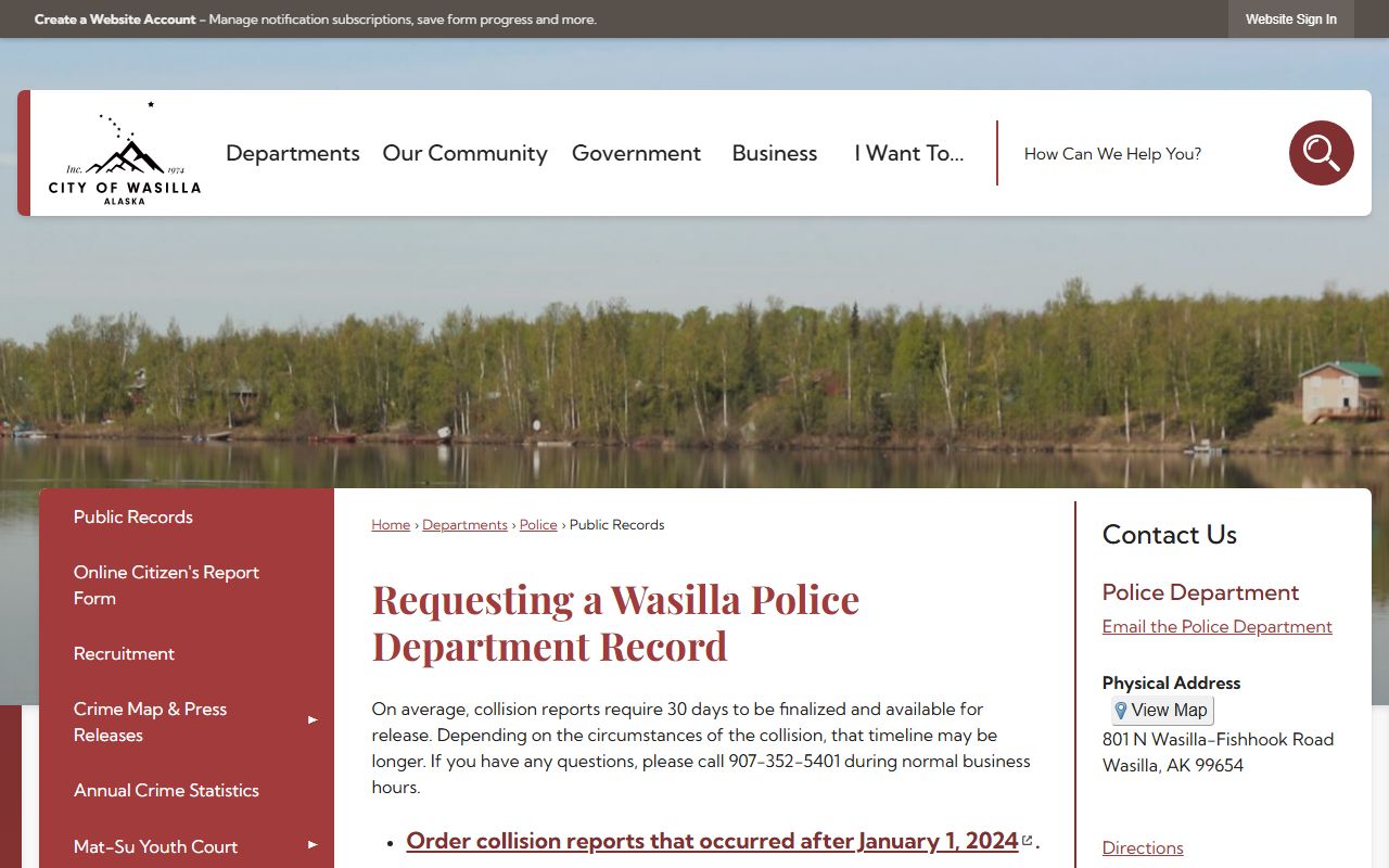 Wasilla Alaska inmate population public records access resource