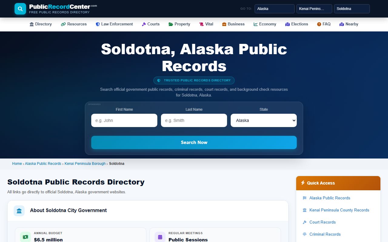 Kenai Peninsula Borough inmate population Soldotna public records