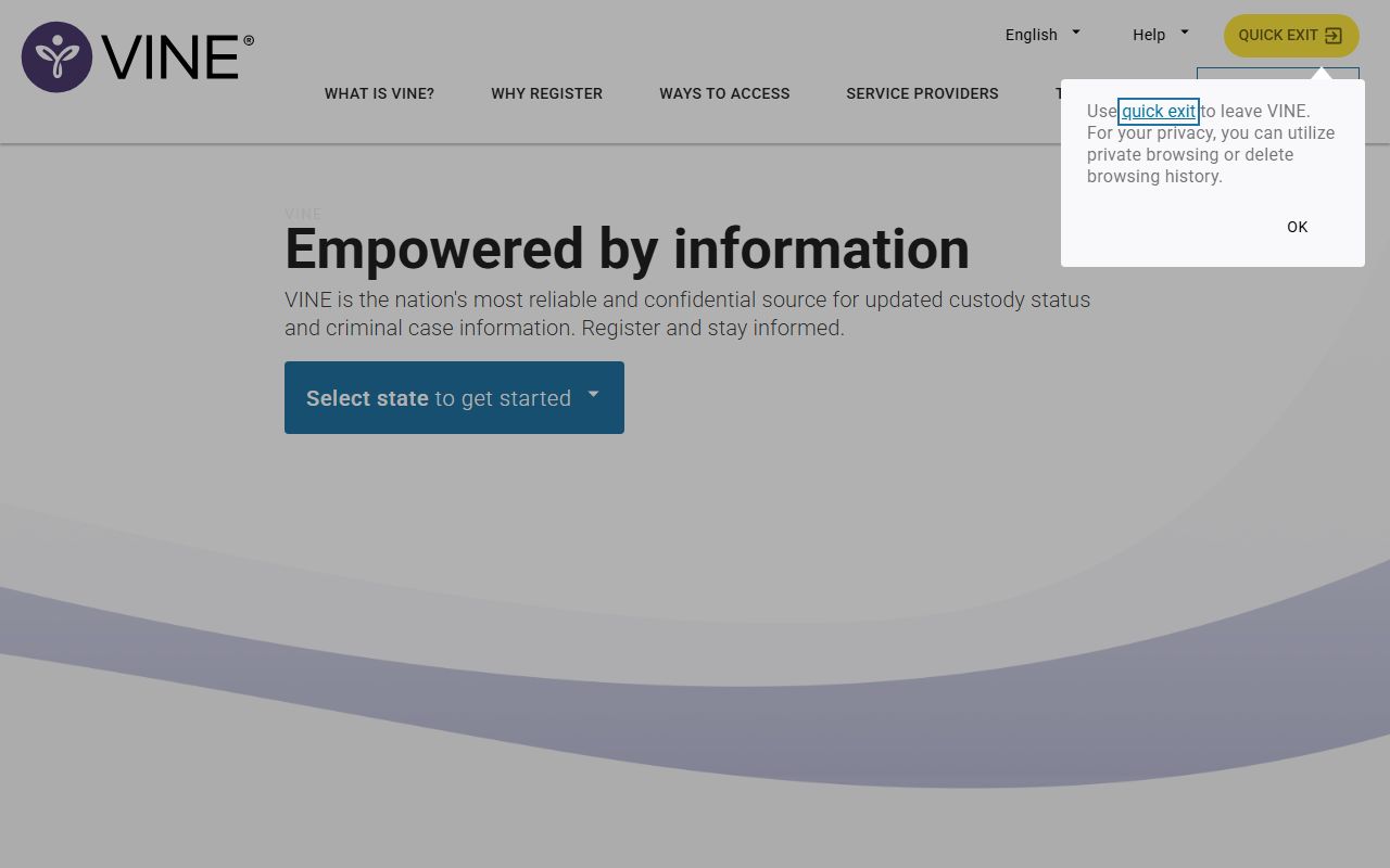 Alaska inmate population VINE inmate search tool